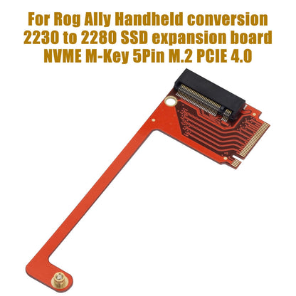 Suckoo for Rog Ally Handheld Conversion 2230 to 2280 SSD Hard Drive Expansion Board NVME M-Key NGFF M.2 PCIE 4.0 3.0 Gold Finger High Capacity Adapter 90 Degree Upgrade Converter Expansion Card Red