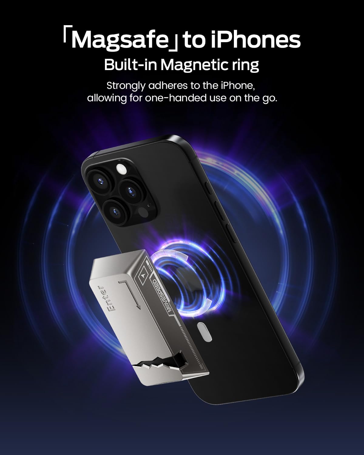 MOVE SPEED 512GB Portable SSD with Apple Find My Tracking & Magnetic Suction - 2060MB/s Read, iPhone 15/16/PC Compatible, Zinc Alloy Ultra-Light Design