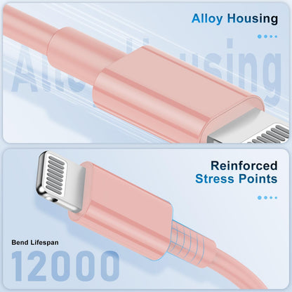 3 Pack Apple MFi Certified Charger Cable 6ft, Lightning to USB Cable Cord 6 Foot, 2.4A Fast Charging,Apple Phone Long Chargers for iPhone 13/12/11/11Pro/11Max/ X/XS/XR/XS Max/8/7/6