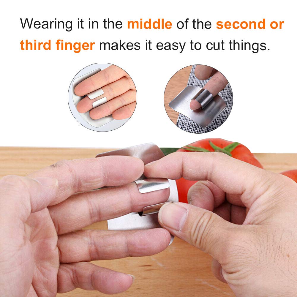 N / D 3 Pack Stainless Steel Finger Guard Protector for Cutting, Slicing and Dicing, Avoid Hurting While Chopping