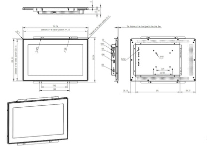 RIUIIN 13,3-Zoll-Open-Frame-Touchscreen-Monitor, 1920 x 1080 Pixel Auflösung, 16:9 Seitenverhältnis, wasserdicht, VESA- und Panelmontage, für Kiosksysteme, Automatisierung, POS-Systeme, Verkaufsautomaten, HMI und Digital Signage, 24/7-Betrieb