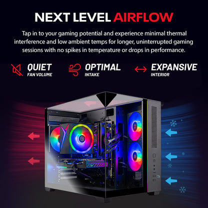Skytech Gaming Crystal Gaming PC, AMD Ryzen 7 7700 3.8GHz, NVIDIA RTX 5050 8GB, 1TB NVMe SSD, 32GB DDR5 RAM 5200 RGB, 650W Gold PSU, Wi-Fi, Win 11, Gaming Desktop