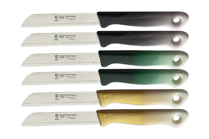 SMI 6 Pcs Paring Knife Set Serrated Solingen Germany Vegetable Knife Fruit Kitchen Knife Flexible Multi Color