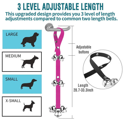BLUETREE Hunde-Türklingeln Premium-Qualität, Trainings-Toilettenklingel, verstellbare Türklingel, Hunde-Türklingeln für die einfache Stubenreinheitserziehung Ihres Welpen - 7 extra große, laute 1,4-Türklingeln 