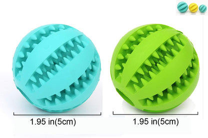 Sunglow 2 Pack Dog Toy Ball，Nontoxic Bite Resistant Teething Toys Balls for Small/Medium/Large Dog and Puppy Cat, Dog Pet Food Treat Feeder Chew Tooth Cleaning Ball Exercise Game IQ Training