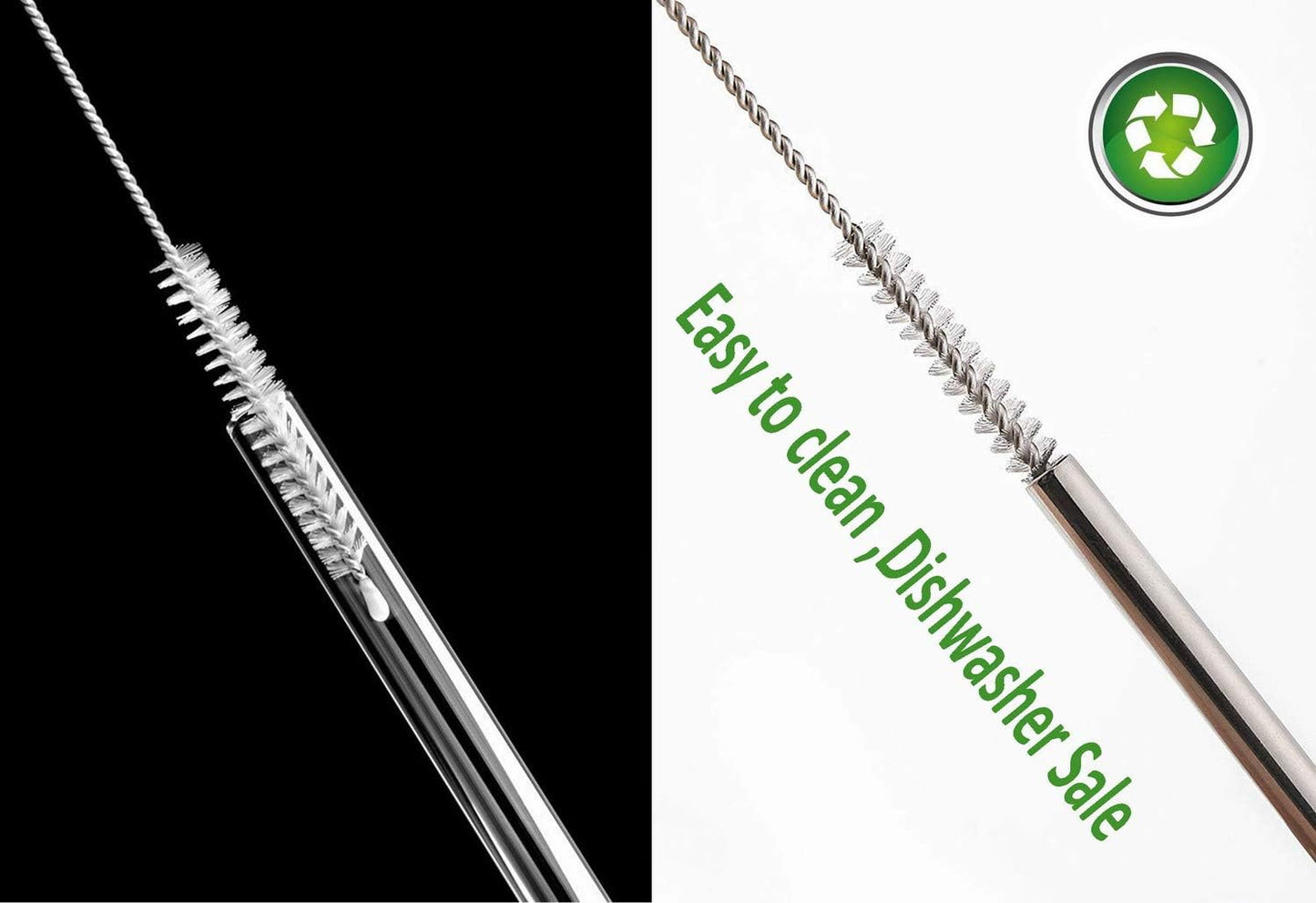 Straw Cleaner Brush for Stanley Extra Long 12 inch, Extra Wide 12mm diam for 40/30/20 oz Stanley Mug, Nylon Bristles and Stainless Steel Handle Straw Brush for 40 oz Stanley(10 PCS)