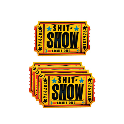 Shit Show Sticker Pack - Five 1.5' Funny Stickers for Water Bottles, Hard Hats, Laptops