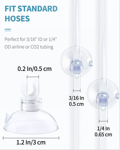 Pawfly Aquarium-Saugklemmen für Standard-Luftschläuche (3/16 Zoll Innendurchmesser), transparente Schlauchhalterung, Zubehör für die Belüftung von Aquarien, 20er-Packung