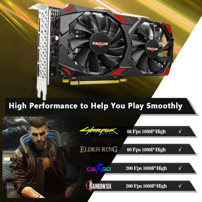 SURALLOW RX 580 8GB Graphics Card, 2048SP,GDDR5,256 Bit Graphics Card for Gaming PC,PCIE 3.0,Twin Freeze Fans Computer Video Card with HDMI/DP/Ports