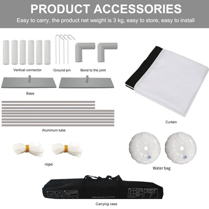 100 Zoll (254 cm) große, 16:9 HD 4K-Projektionsleinwand mit Ständer für Heimkino, 3D, schnell faltbar, tragbar, inklusive Ständer und Tragetasche, knitterfrei