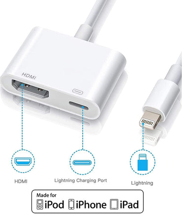 [Apple MFi-zertifiziert] Apple Lightning-auf-HDMI-Adapter für iPhone und Fernseher, 1080p Digital-AV-Adapter, Synchronisierungs- und Bildschirmanschlusskabel, kompatibel mit iPhone 14, 13, 12, 11, XS, XR, X, 8, iPad und HDTV-Projektor/Monitor