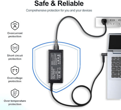 Ersatz-Netzteil für HP Laptops: 45-W-Netzteil mit blauer Spitze für HP Pavilion x360 L25296-002 740015-003, Stream 11, 13, 14, Elitebook 840 und TouchSmart 11, 13, 15 Serie 