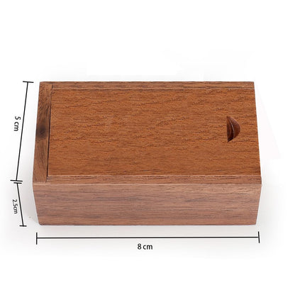 Novelty Wooden USB 2.0 Flash Drive 64GB Data Storage Memory Stick USB Stick Rotate Pendrive with Wooden Box