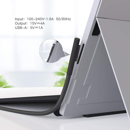 Surface Book Charger, AYNEFF 15V 4A 65W Surface Pro Power Supply Compatible with Microsoft Surface Book Surface Laptop Surface Pro 9 Pro 8 Pro 7 Pro 6 Pro 4 X, Surface Go, 5.9ft DC Cable with USB 5V