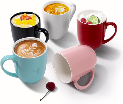 Urbanstrive 16 oz Großer Kaffeebecher mit Henkel, Teetasse, originelle Kaffeetasse, Geschenkidee für Männer und Frauen, Büroarbeit, Weiß (Weiß) 