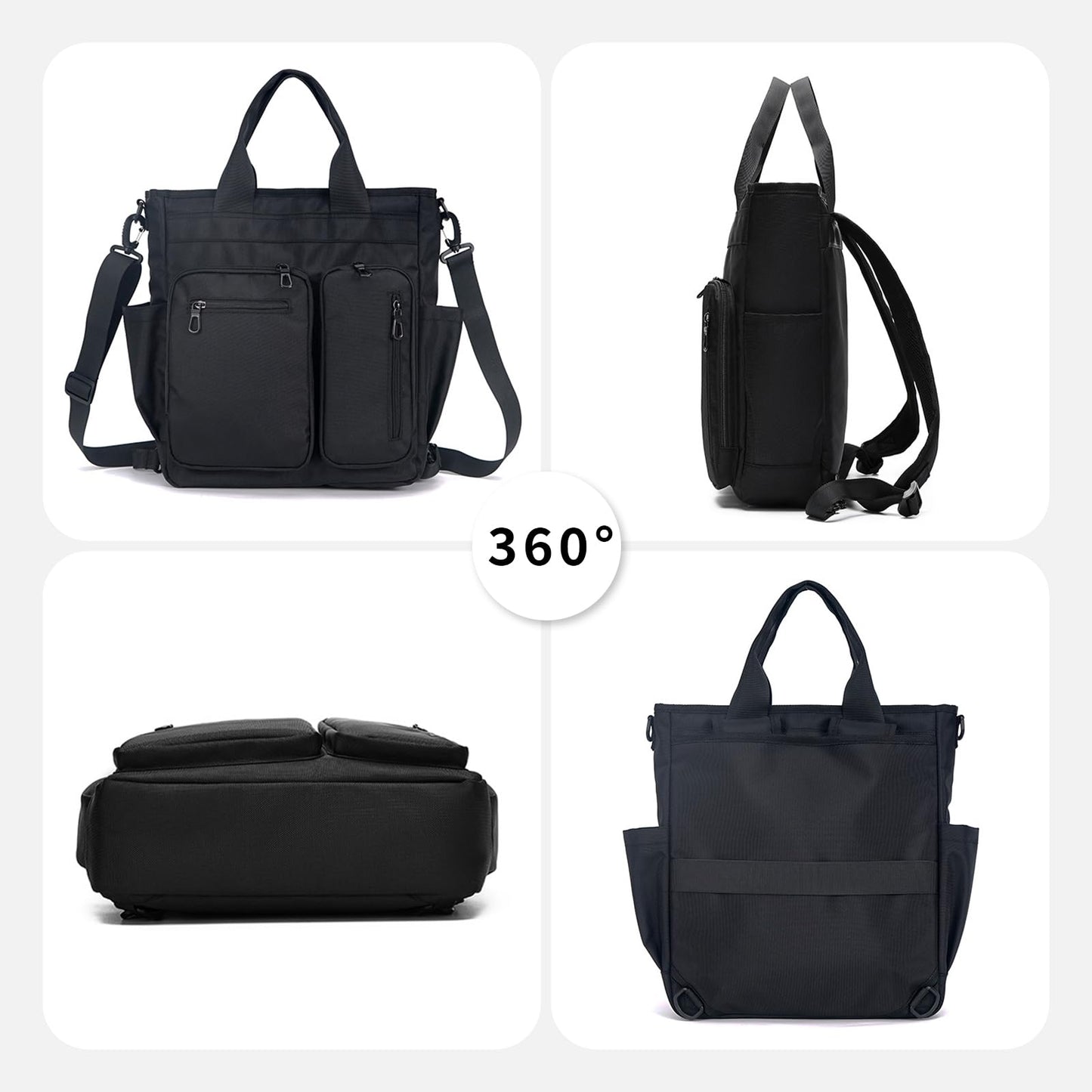 mygreen Tokyo Tote Messenger Backpack Convertible Tote Bag and Backpack, Fits 15.6" Laptop