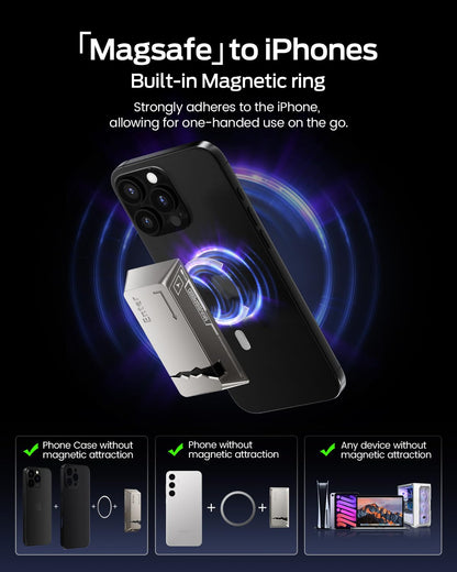 MOVE SPEED 2TB Portable SSD with Apple Find My Tracking & Magnetic Suction - 2060MB/s Read, iPhone 15/16/17/PC Compatible, Zinc Alloy Ultra-Light Design