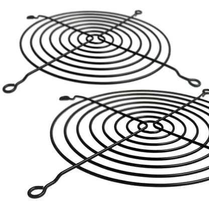 Nivithi 120mm Lüftergitter, PC-Lüfterabdeckung, Schwarzer PC-Lüftergitterschutz, Metall Silber Schwarz Ersatzschrauben, für PC-Lüfter, 2er-Pack.
