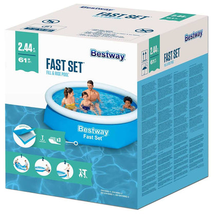 Fast Set Aufblasbarer Swimmingpool Rund 244x61 cm
