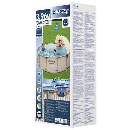 Power Steel Swimmingpool-Set mit Dach 396x107 cm