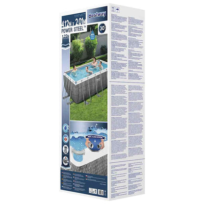 Power Steel Rechteckig Swimmingpool-Set 412x201x122 cm