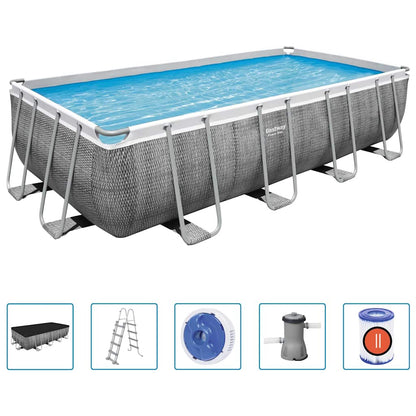 Power Steel Swimmingpool-Set Rechteckig 488x244x122 cm