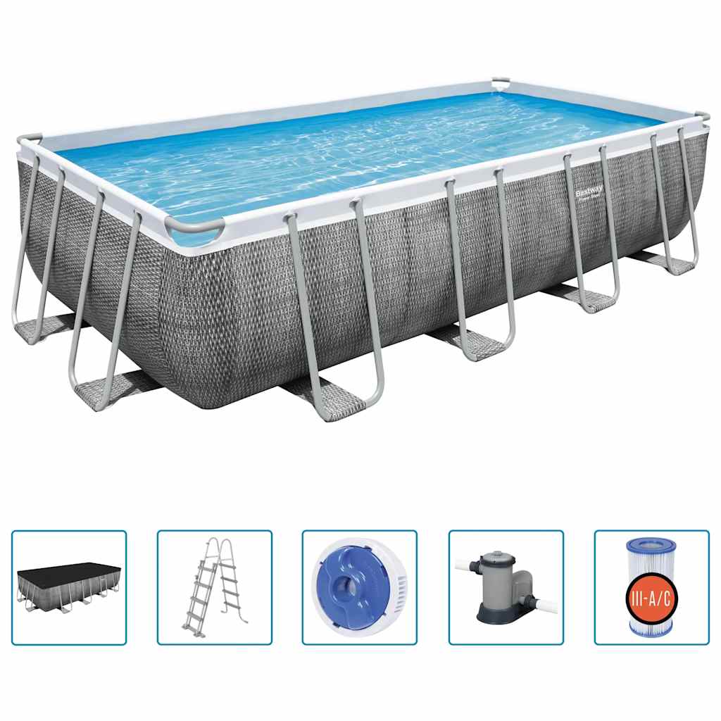 Power Steel Swimmingpool-Set Rechteckig 549x274x122 cm