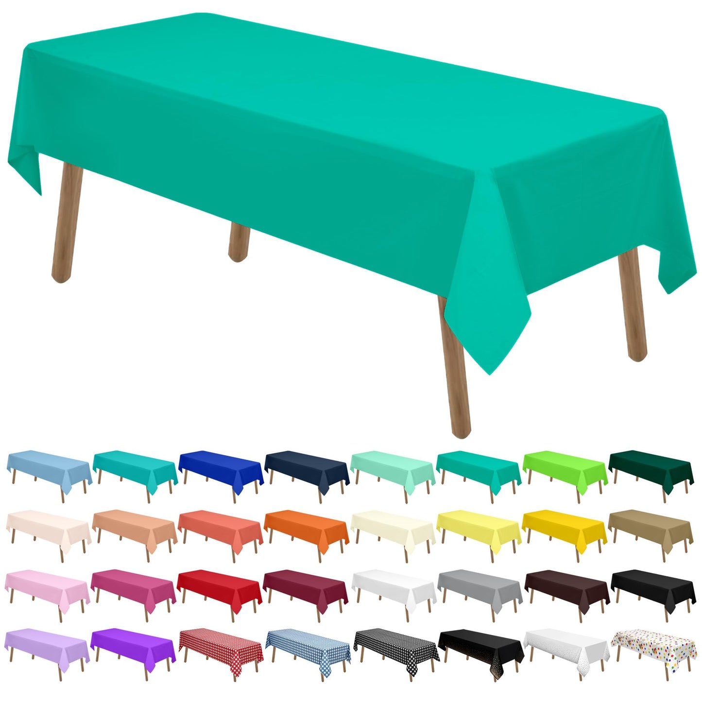 PARTY ULYJA Orangefarbene Plastiktischdecken, 2er-Pack, Einweg-Tischdecken, 54 x 108 Zoll, PEVA, Herbstfarben, für Grillpartys, Picknicks, Geburtstage, Hochzeiten, rechteckige Tische (8 Fuß). 