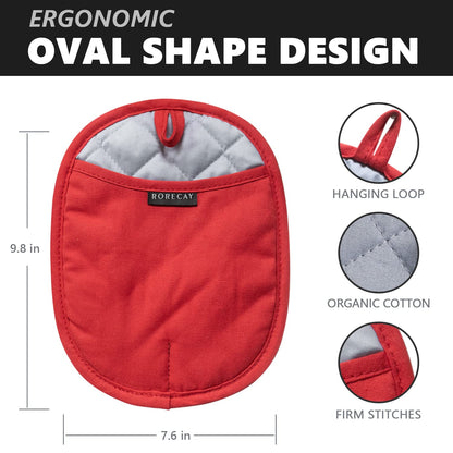 2-Pack Silicone Pot Holders for Kitchen Heat Resistant up to 500°F, Non-Slip Large Hot Pads with Pocket, Quilted Liner Trivets for Countertops Hot Pots and Pans (Gray)