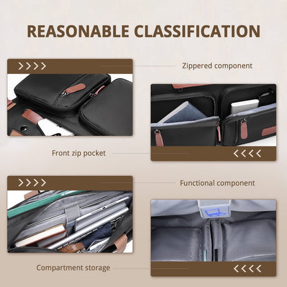 MOLNIA 3 in 1 Laptop Bag for Men, 17.3 Inch Work Bags for Men, Laptop Backpack, Briefcases, Messenger Bag, Computer Bags for Laptops for Men Women, Black