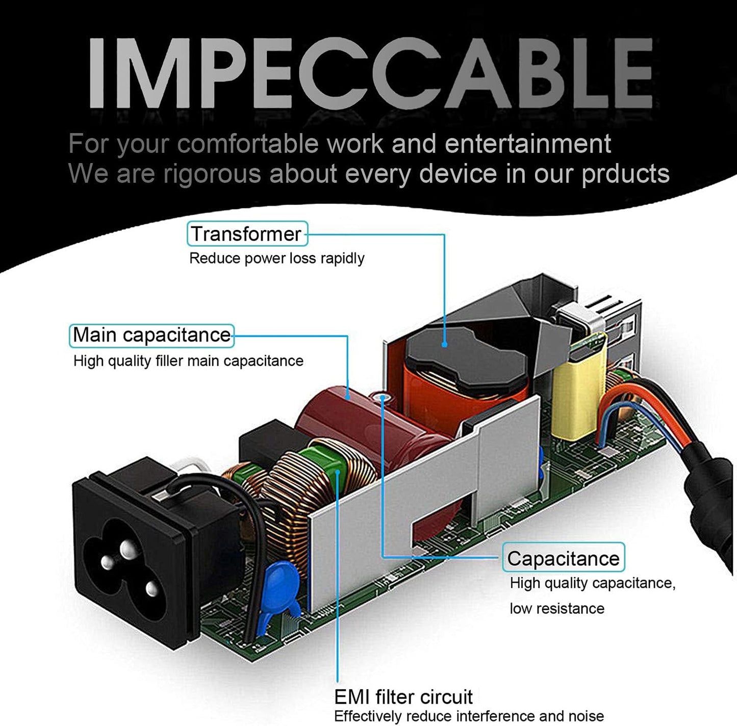 Ersatz-Netzteil für HP Laptops: 45-W-Netzteil mit blauer Spitze für HP Pavilion x360 L25296-002 740015-003, Stream 11, 13, 14, Elitebook 840 und TouchSmart 11, 13, 15 Serie 