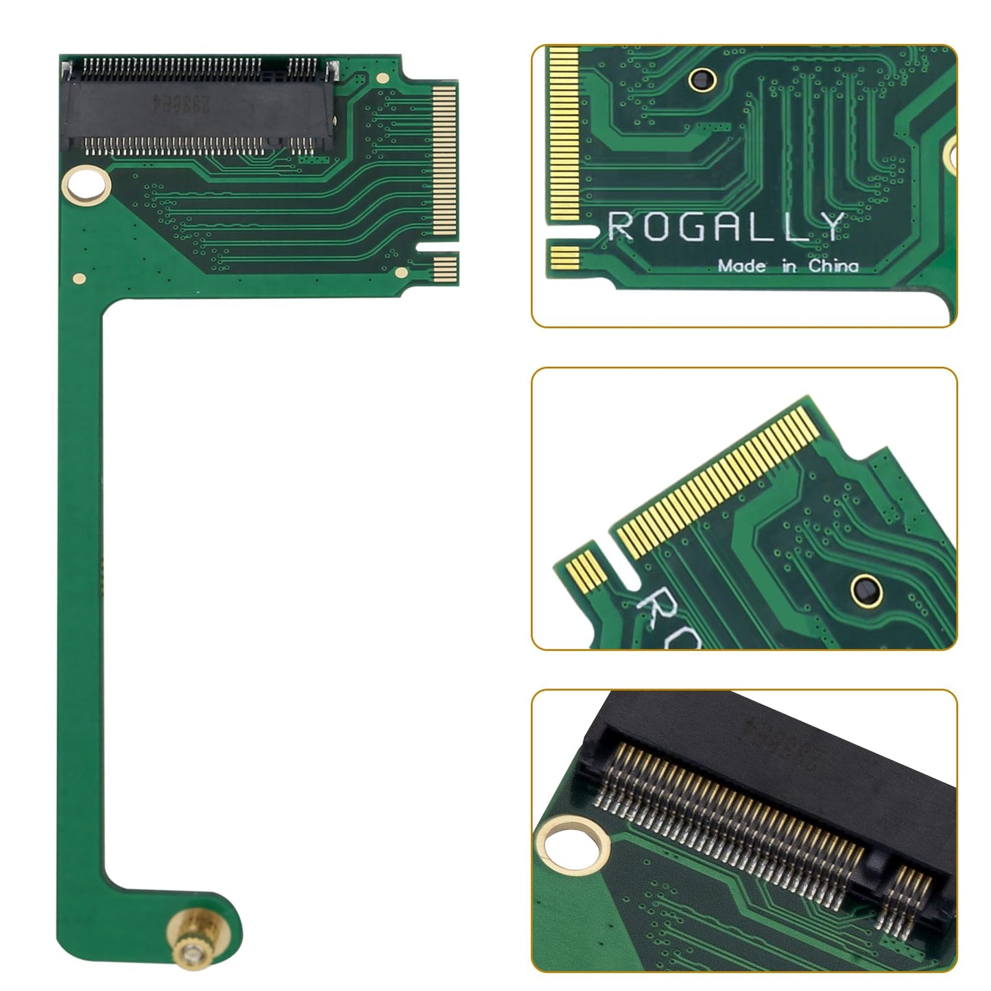 suckoo for Rog Ally Handheld 2280 Replacement 2230 SSD Hard Drive Expansion High Capacity Board NVME M-Key NGFF M.2 PCIE 4.0 Gold Finger Adapter 90 Degree Rog Handheld Accessories Converter