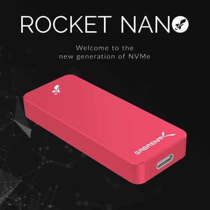 SABRENT 1TB Rocket Nano External Aluminum SSD Up to 1000MB/s (Pink) (SB-1TB-NANO-PNK)