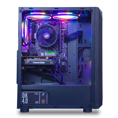 MXZ Gaming PC Computer R5 3600, RTX 4060, 16G DDR4, NVME 500G, B450,6RGB Fans,Windows 11 Pro Ready to use, Gamer Desktop Computer(R5 3600| RTX 4060)