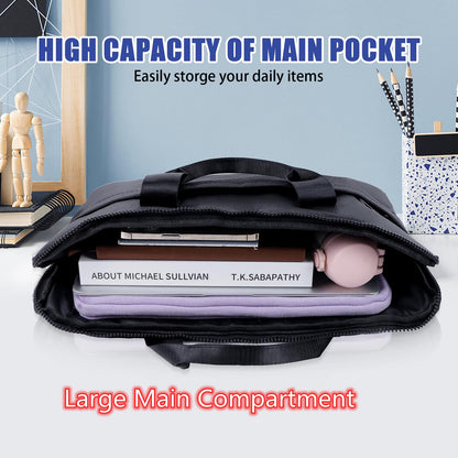 Hochwertige schwarze Laptoptasche (17,3–18,4 Zoll) mit Schultergurt, DVD-Player-Tasche, Malkartontasche, passend für Dell, HP, ASUS, MacBook Pro, 2-lagiges Design, robust, leicht