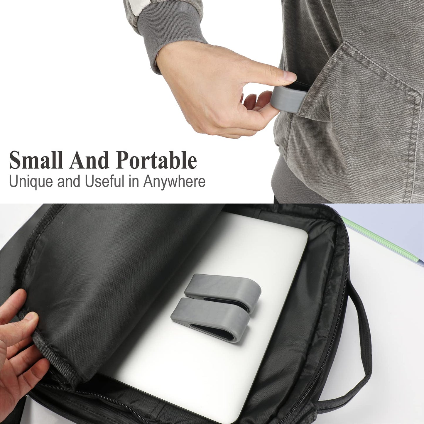 SUPBEE Universal Laptop/Computer Keyboard Stands, [4 Pack] Rubber Tilting Wedge Riser Holder for Desk, Ultra Compact Portable Ventilated Stand & Elevated Feet for Notebook Keyboard - Black