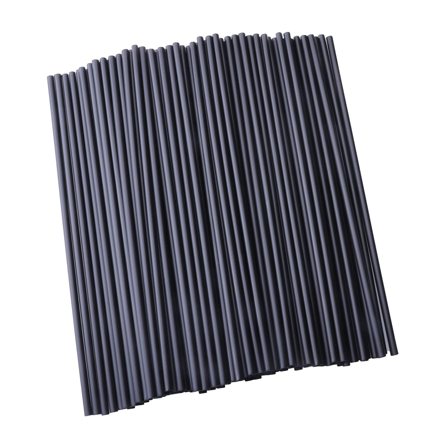 Sowaka 100 Pcs Plastic Straws Disposable Black Hot Drinking Coffee Stirrers for Chocolate Tea Cup Cocktail Party Supplies Favors Home Bar Water Cold Drink Accessories (7.87 inch/20 cm)