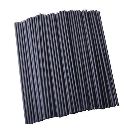 Sowaka 100 Pcs Plastic Straws Disposable Black Hot Drinking Coffee Stirrers for Chocolate Tea Cup Cocktail Party Supplies Favors Home Bar Water Cold Drink Accessories (7.87 inch/20 cm)