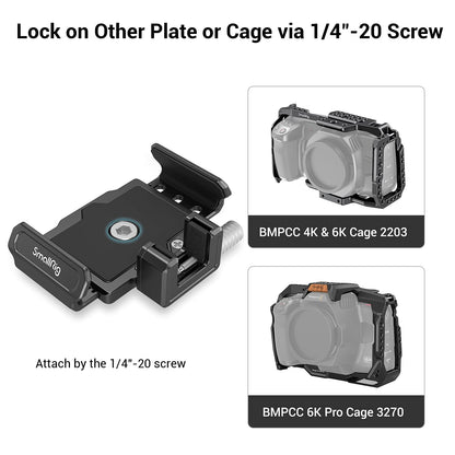 SMALLRIG SSD Mount Bracket SSD Holder for Samsung T5/T7 SSD, SanDisk SSD, SanDisk SSD T5/T7, Compatible Cage for BMPCC 6K Pro - 3272