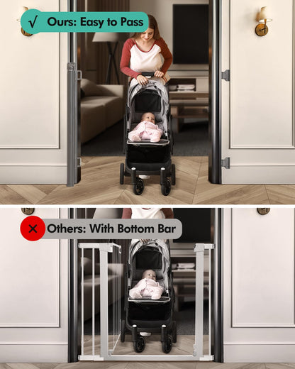 Einziehbares Babygitter, Hundegitter aus Netzgewebe für Türrahmen, 85 cm hoch, ausziehbar auf 140 cm breit, unverzichtbar für die Sicherheit von Haustieren, passend für Fußleisten, breite Kleinkindgitter für Flure, für drinnen und draußen, Grau