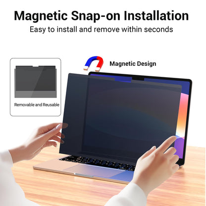 Strong Magnetic Privacy Screen Compatible with MacBook Air 15 Inch 2023-2025,M2, M3, M4, Upgraded Removable Screen Protector Mac Air 15 inch Laptop Screen Filter Shield Anti BlueLight Glare Anti Spy