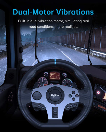 PXN V9 Gaming-Rennlenkrad mit Pedalen und Schalthebel, 270/900 Grad Lenkrad für PC, Xbox One, Xbox Series X/S, PS4, PS3 und Switch 