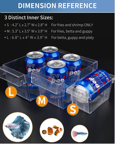 Pawfly Aquarium Fischzuchtbox Acryl-Brutkasten mit Saugnäpfen Mittlere Isolationsbox für Jungfische, Garnelen, Betta und Guppy