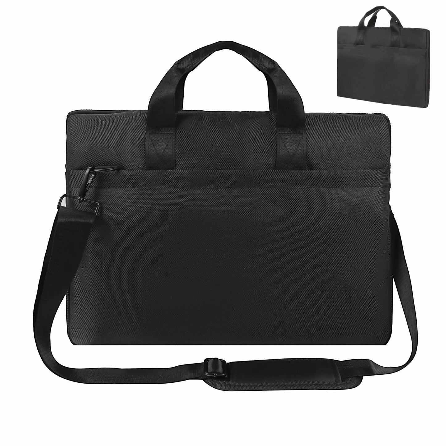 Hochwertige schwarze Laptoptasche (17,3–18,4 Zoll) mit Schultergurt, DVD-Player-Tasche, Malkartontasche, passend für Dell, HP, ASUS, MacBook Pro, 2-lagiges Design, robust, leicht