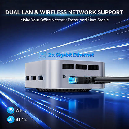 SOAYAN Mini PC, 13th Twin Lake N150 Linux Mini Computers (up to 3.6GHz), 12GB LPDDR5 512GB SSD Ubuntu Micro Desktop Computer 4K Triple Display/Dual LAN/Type C/DP/WiFi 5/USB3.2/BT4.2 for Home, Office