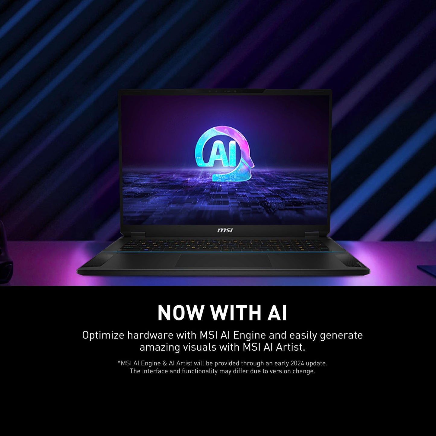 MSI Stealth 18 AI Studio 18" 240Hz QHD+ Gaming-Laptop: Intel Ultra 9-185H, NVIDIA GeForce RTX 4080, 32 GB DDR5, 1 TB NVMe SSD, Cooler Boost 5, Windows 11: Schwarz A1VHG-019US