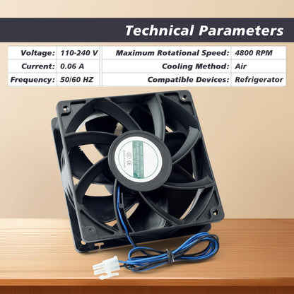 Mhrxusd 2er-Pack XY-12038B2H Hochleistungs-EC-Lüfter, passend für HTE12038D Lüfter, 110–220 V, 0,06 A, 50/60 Hz, 12 cm (120 × 120 × 38 mm) für Eismaschinen-Gehäusekühlung
