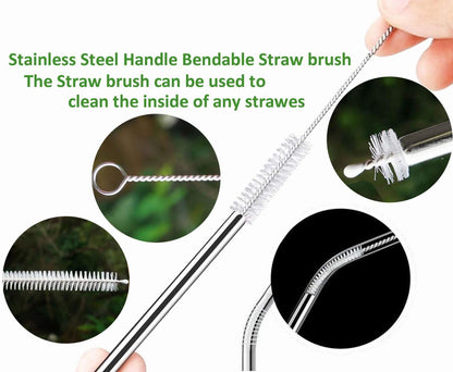 Straw Cleaner Brush for Stanley Extra Long 12 inch, Extra Wide 12mm diam for 40/30/20 oz Stanley Mug, Nylon Bristles and Stainless Steel Handle Straw Brush for 40 oz Stanley(10 PCS)