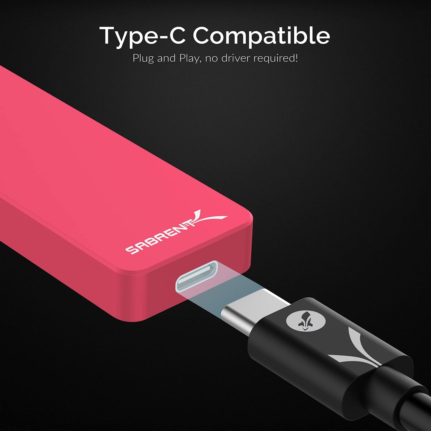 SABRENT 1TB Rocket Nano External Aluminum SSD Up to 1000MB/s (Pink) (SB-1TB-NANO-PNK)