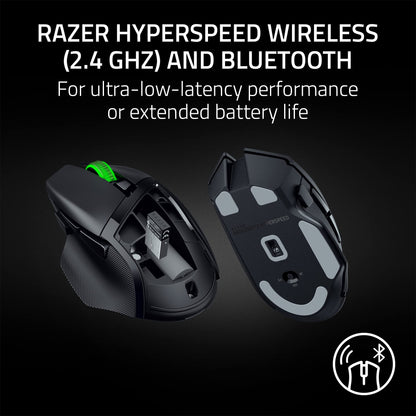 Razer Basilisk V3 X HyperSpeed ​​– Anpassbare kabellose Gaming-Maus: Mechanische Schalter der 2. bis 5. Generation, fortschrittlicher optischer 18K-Sensor, Chroma RGB-Beleuchtung, 9 programmierbare Tasten, 535 Stunden Akkulaufzeit, klassisches Schwarz